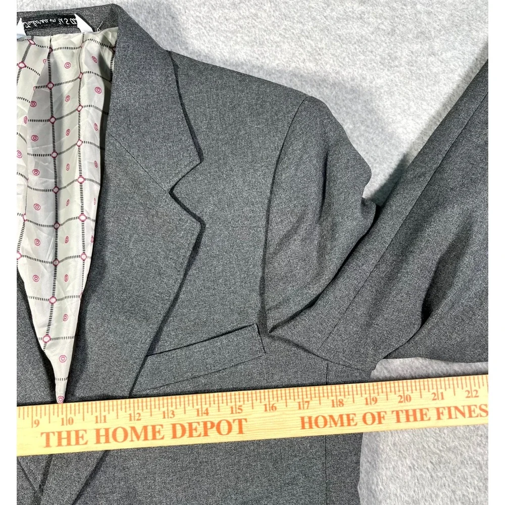 Oakton Ltd Blazer Jacket Mens 38R Gray Single Breasted Notch Lapel Business